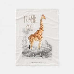 Personalised Thank You Animal Giraffe Fleece Blanket