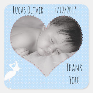 Personalised Thank You Baby Photo Sticker