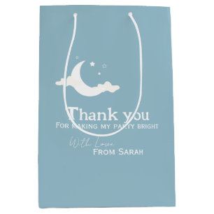 Personalised Thank You Baby Shower retro moon star Medium Gift Bag