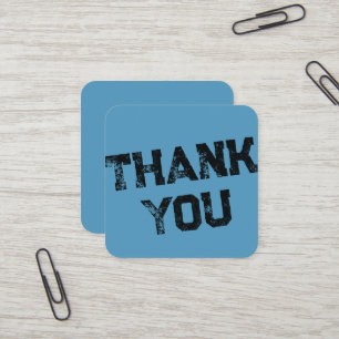 Personalised Thank You Blue Street Style Grunge Square Business Card
