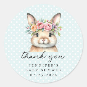 Personalised Thank You Bunny Round Stickers