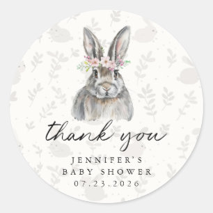 Personalised Thank You Bunny Round Stickers