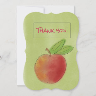 Personalised Thank You Card Apple for Teacher