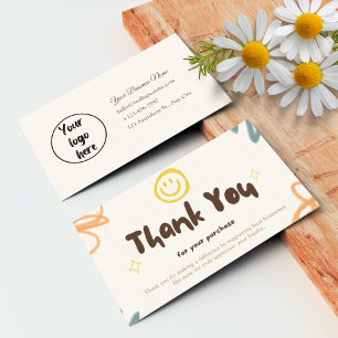 Personalised Thank You Card Business Pastel