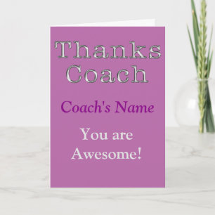 Personalised Thank You Card for Coach w/ HER NAME