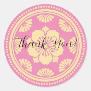 Personalised Thank You Cherry Blossom  Classic Round Sticker