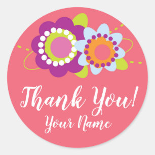Personalised Thank You Flower Sticker