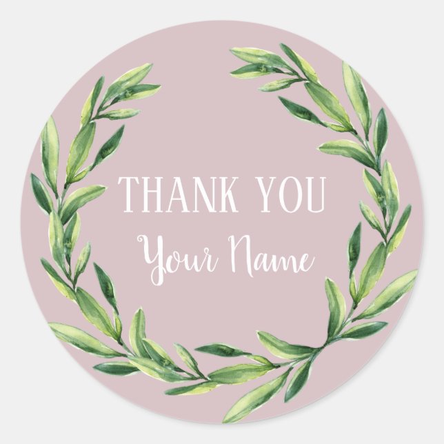 Personalised Thank You Flower Wreath label (Front)
