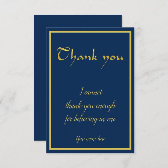 Personalised Thank You for Believing in Me (Front/Back)