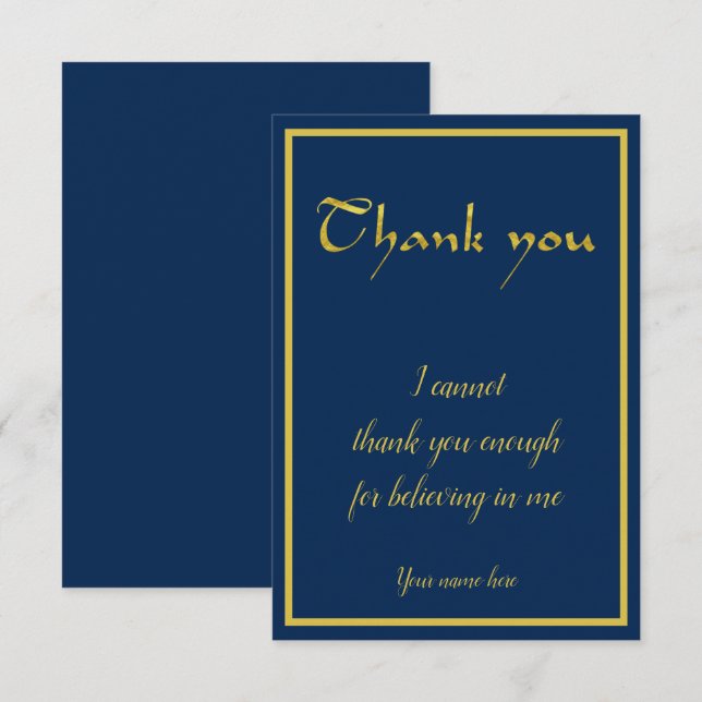 Personalised Thank You for Believing in Me Card (Front/Back)