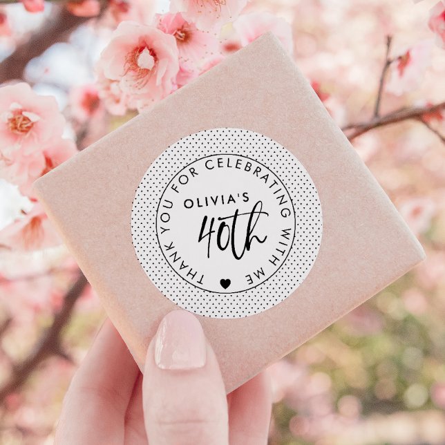 Personalised "Thank You for Celebrating with Me" Classic Round Sticker (Creator Uploaded)