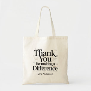 Personalised Thank You For Making a Difference Tote Bag