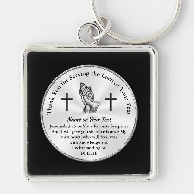 Personalised Thank You for Serving the Lord Gifts Key Ring (Front)