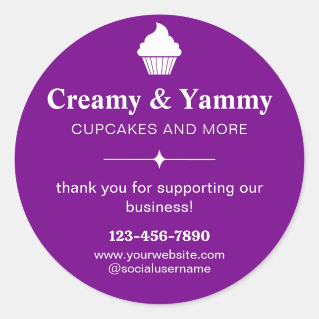 Personalised Thank You For Supporting Our Business Classic Round Sticker (Front)