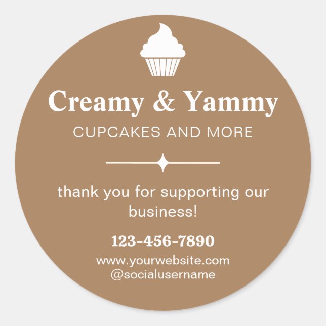 Personalised Thank You For Supporting Our Business Classic Round Sticker (Front)