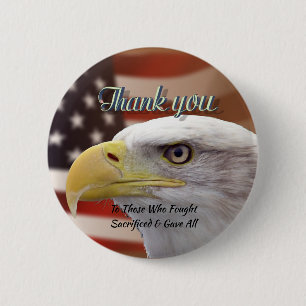 Personalised Thank You For Your Service Pin Button