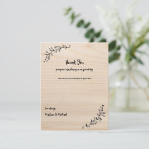Personalised Thank You from the Couple Rustic Card