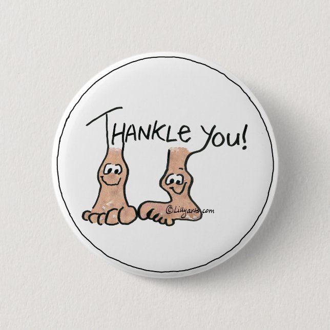 Personalised Thank You Gift 6 Cm Round Badge (Front)