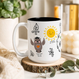 Personalised thank you gift for teachers Two-Tone coffee mug