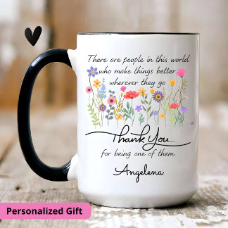 Personalised Thank You Gift, teacher appreciation Two-Tone Coffee Mug