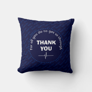 Personalised THANK YOU Health Heroes NAVY Cushion