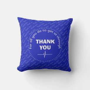 Personalised THANK YOU Health Heroes Royal Blue Cushion
