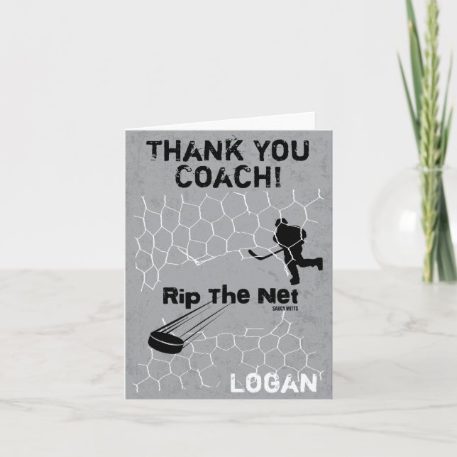 Personalised Thank You Hockey Coach Rip the Net (Front)