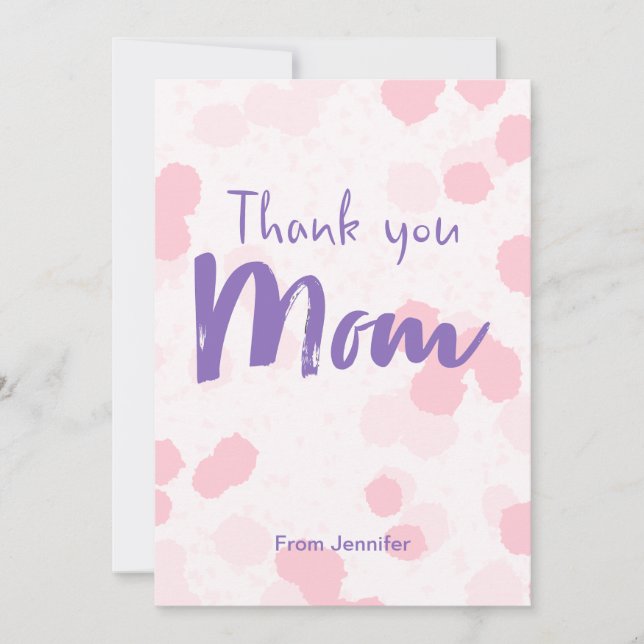 Personalised Thank You Mum Mother’s Day Card (Front)