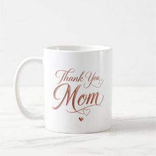 Personalised Thank You Mum Rose Gold Typography Coffee Mug