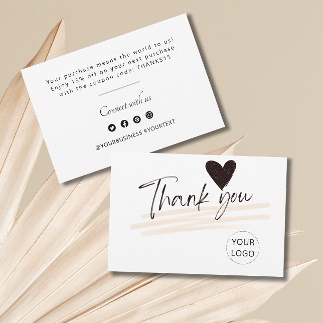 Personalised Thank You Note For Customer Card (Personalized Thank You Card For Customer minimalist)