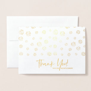 Personalised Thank You Note Gold Foil Card