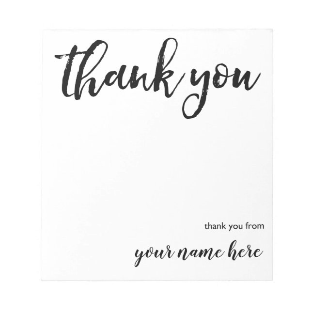 Personalised Thank You Notepad (Front)