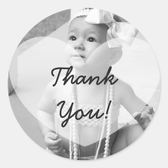 Personalised Thank You Photo Sticker (Front)