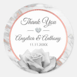 Personalised Thank You Rose Gold Wedding Seals