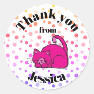 Personalised Thank You Round Stickers
