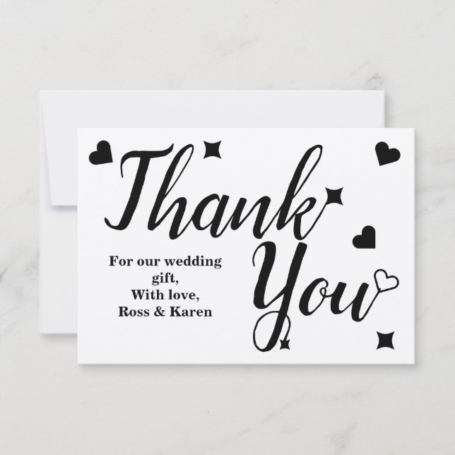 Personalised Thank You Simple Rustic Typography Card (Front)