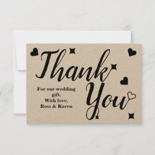 Personalised Thank You Simple Rustic Typography Card