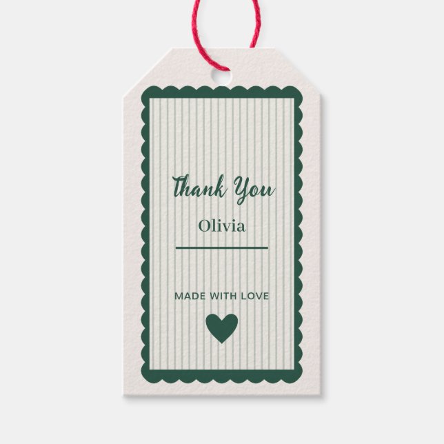 Personalised Thank You Tag  Custom Gift Tag  (Front)