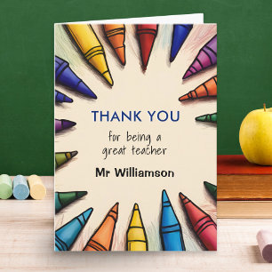 Personalised Thank You Teacher Appreciation Card