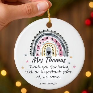 Personalised Thank You Teacher Appreciation Gifts Ceramic Tree Decoration