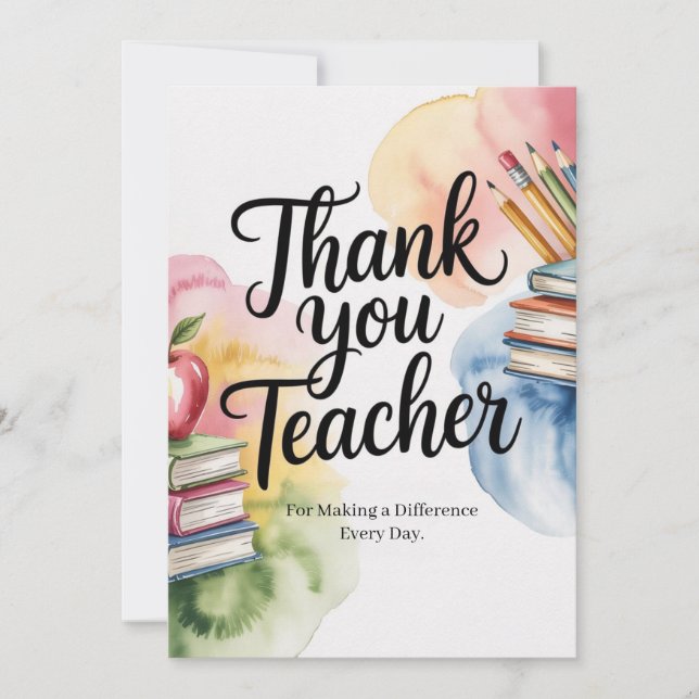 Personalised Thank You Teacher Card (Front)