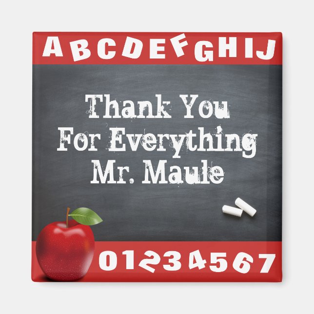 Personalised Thank You Teacher Magnet (Front)