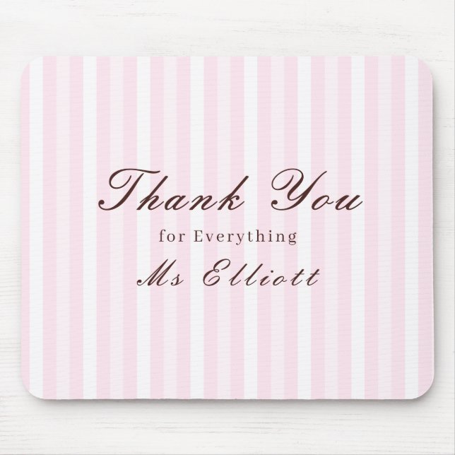 Personalised Thank You Teacher Mouse Pad Pink Mist (Front)