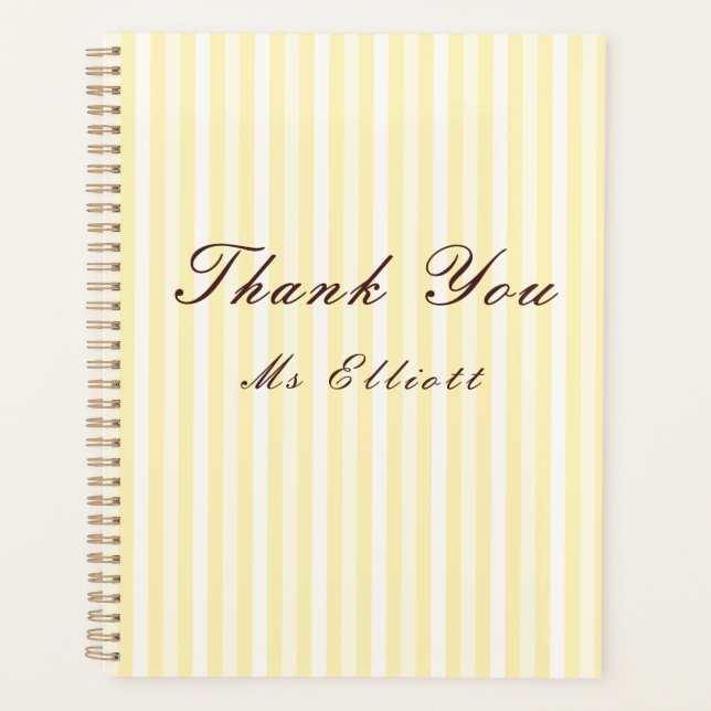 Personalised Thank You Teacher Notebook  Planner (Front)