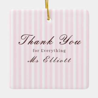 Personalised Thank You Teacher Ornament Pink Mist