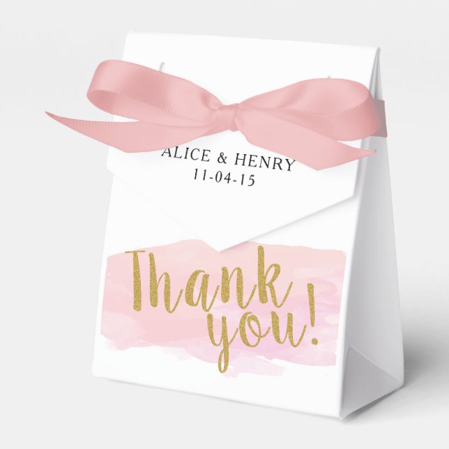 Personalised Thank You Wedding Favour Box (Front Side)