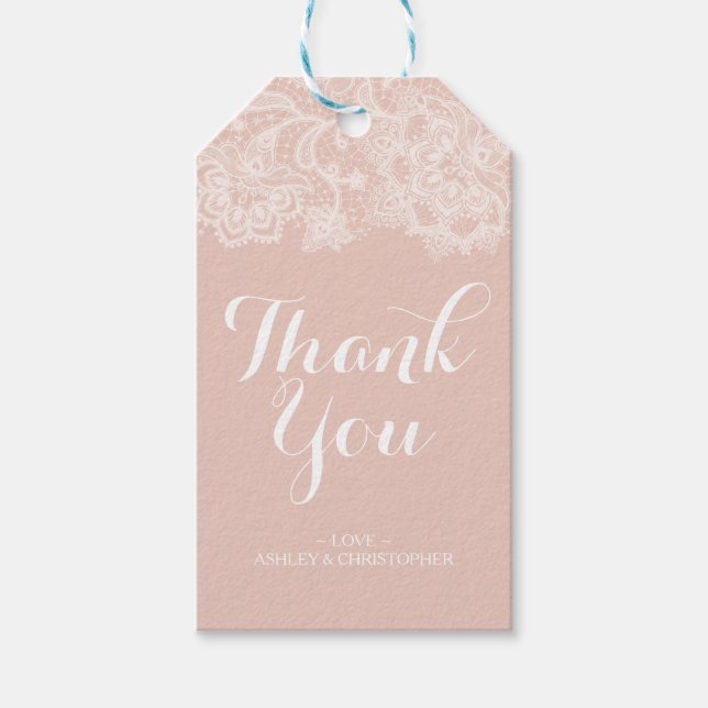 Personalised Thank You Wedding Favour Tag (Front)