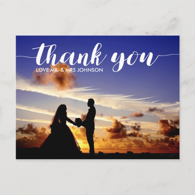 Personalised Thank You Wedding Postcard Note (Front)