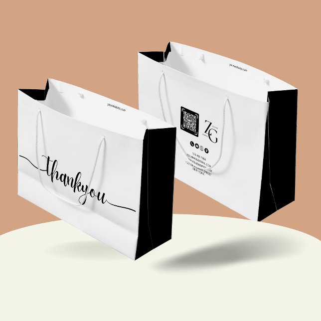 Personalised Thank You With Custom Logo Business Large Gift Bag (Creator Uploaded)