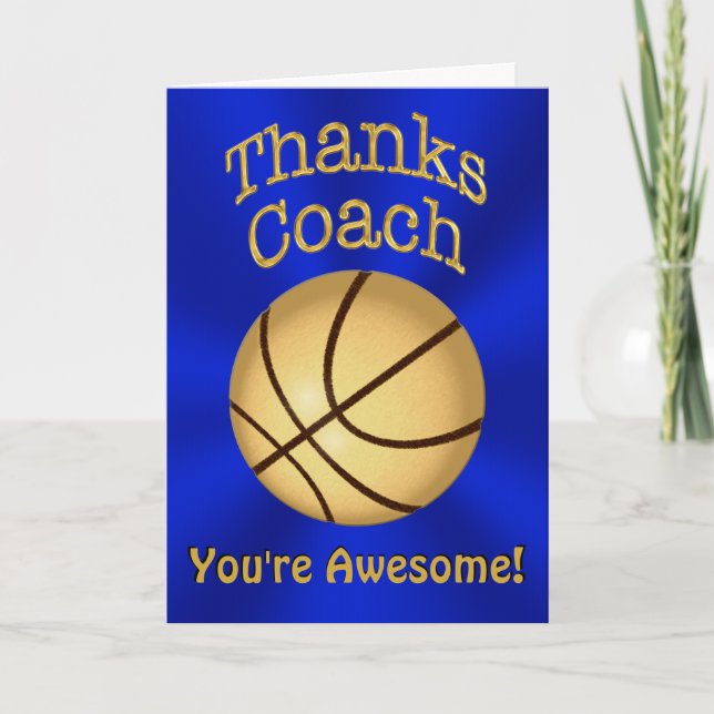 Personalised Thanks Basketball Coach Cards (Front)